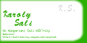 karoly sali business card